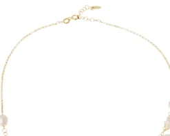 Collana argento dorato con perle ovali e piatte Selezione zanolli