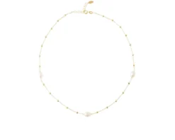 Collana argento dorato con perle ovali Selezione zanolli