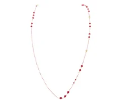 Collana argento dorato con smaltini rossi e granato Selezione zanolli