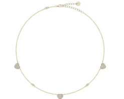 Collana argento dorato tre cuori con zirconi Liu jo