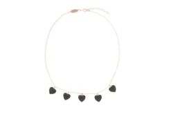 Collana argento rosè con cuori di zirconi neri Selezione zanolli
