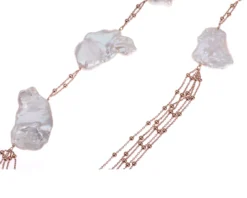 Collana argento rosè con perla bianca Luisa della salda