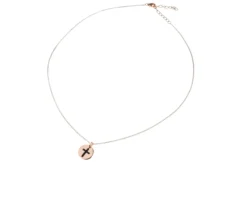 Collana argento rosè tondo croce con zirconi neri Selezione zanolli
