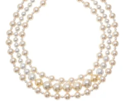 Collana 3 fili con perle bianche e rosate Ottaviani