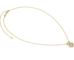 Collana life poetry argento dorato doppio cuore con pavè di zirconi Nomination