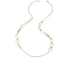 Collana lise ottone finitura oro con occhio di gatto rosa Sovrani