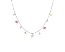Collana lucentissima argento con charms stelle e zirconi Nomination