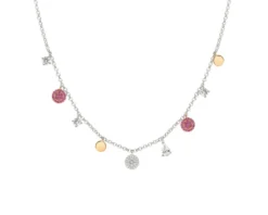 Collana lucentissima argento con charms tondi e zirconi Nomination