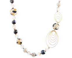 Collana lunga aura vetro di murano nero Murrina murano venezia