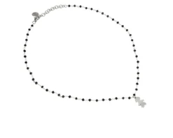 Collana mon amour argento con bambina e cristalli neri Nomination