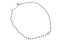 Collana mon amour argento con cuore e cristalli neri Nomination