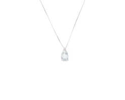 Collana oro 750‰ con acquamarina goccia e diamanti Selezione zanolli