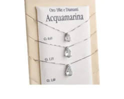 Collana oro 750‰ con acquamarina goccia e diamanti Selezione zanolli