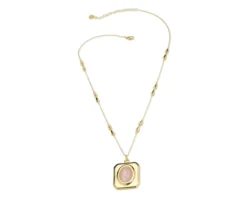 Collana ottone finitura oro con occhio di gatto rosa Sovrani