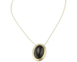 Collana ottone finitura oro con occhio di gatto nero Sovrani