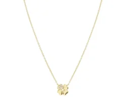 Collana petit sparkle argento dorato quadrifoglio e zirconi Nomination