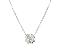 Collana petit sparkle argento quadrifoglio e zirconi Nomination