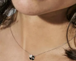 Collana petit sparkle argento quadrifoglio e zirconi Nomination