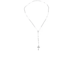 Collana rosario argento con palline lucide e croce Selezione zanolli