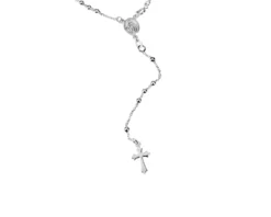 Collana rosario argento con palline lucide e croce Selezione zanolli