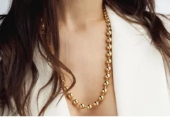 Collana sfera in bronzo dorato Unoaerre