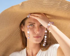 Collana sunset mirage vetro di murano rosato e cristalli Murrina murano venezia