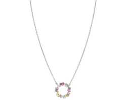 Collana tondo colour wave argento con zirconi multicolore Nomination