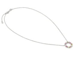 Collana tondo colour wave argento con zirconi multicolore Nomination