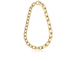 Collana triangoli in bronzo dorato con maglie ovali Unoaerre