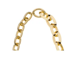 Collana triangoli in bronzo dorato con maglie ovali Unoaerre