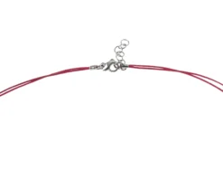 Collana uomo soul man argento brunito con cordino rosso e agata rossa Selezione zanolli