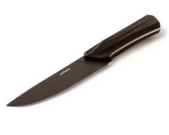 Coltello cucina black edge acciaio monoblocco Sambonet