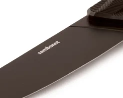 Coltello cucina black edge acciaio monoblocco Sambonet