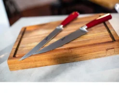 Coltello cucina elegance acciaio con manico rosso Berkel