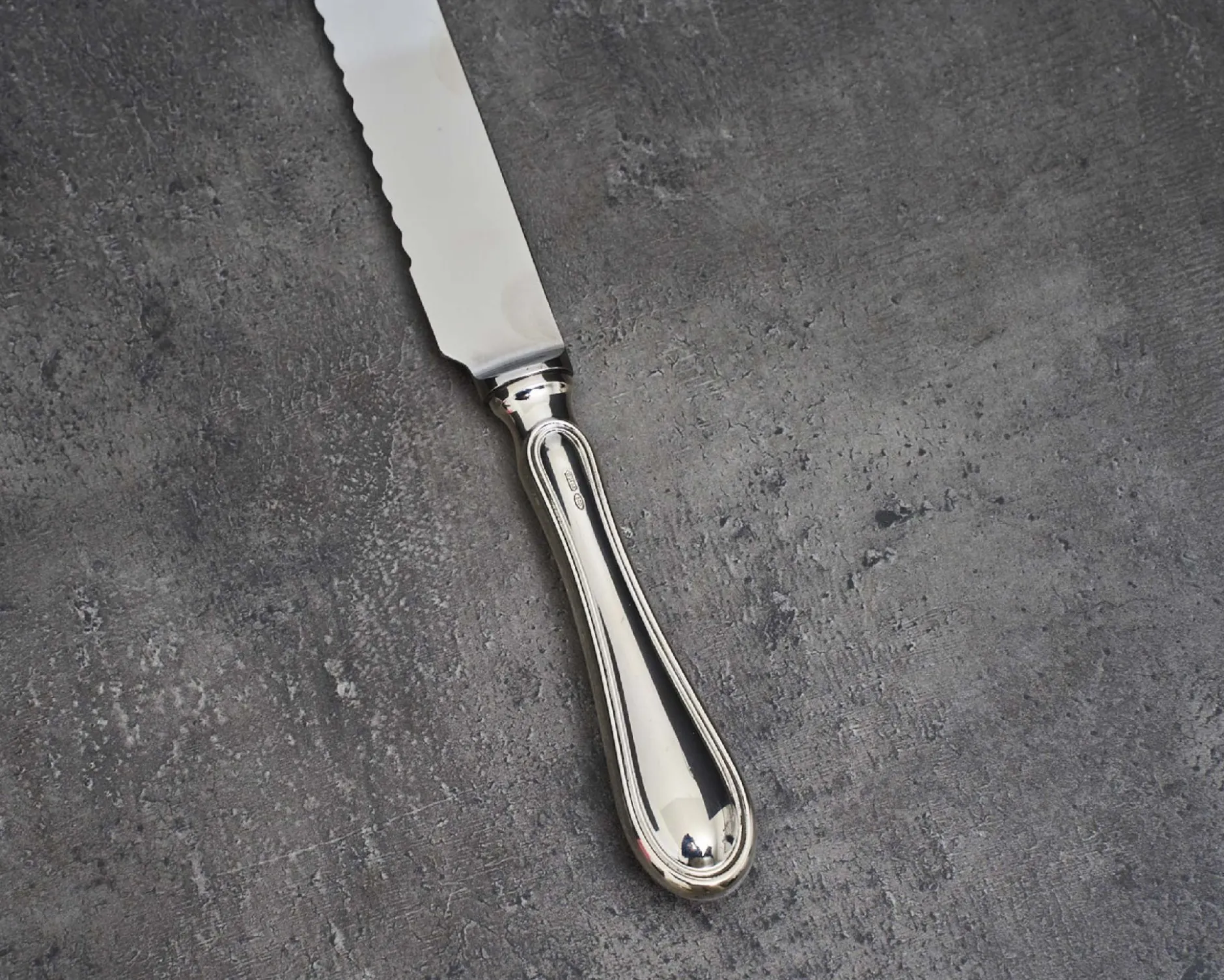 Coltello pane/panettone argento in stile inglese usato ricondizionato Zanolli vintage
