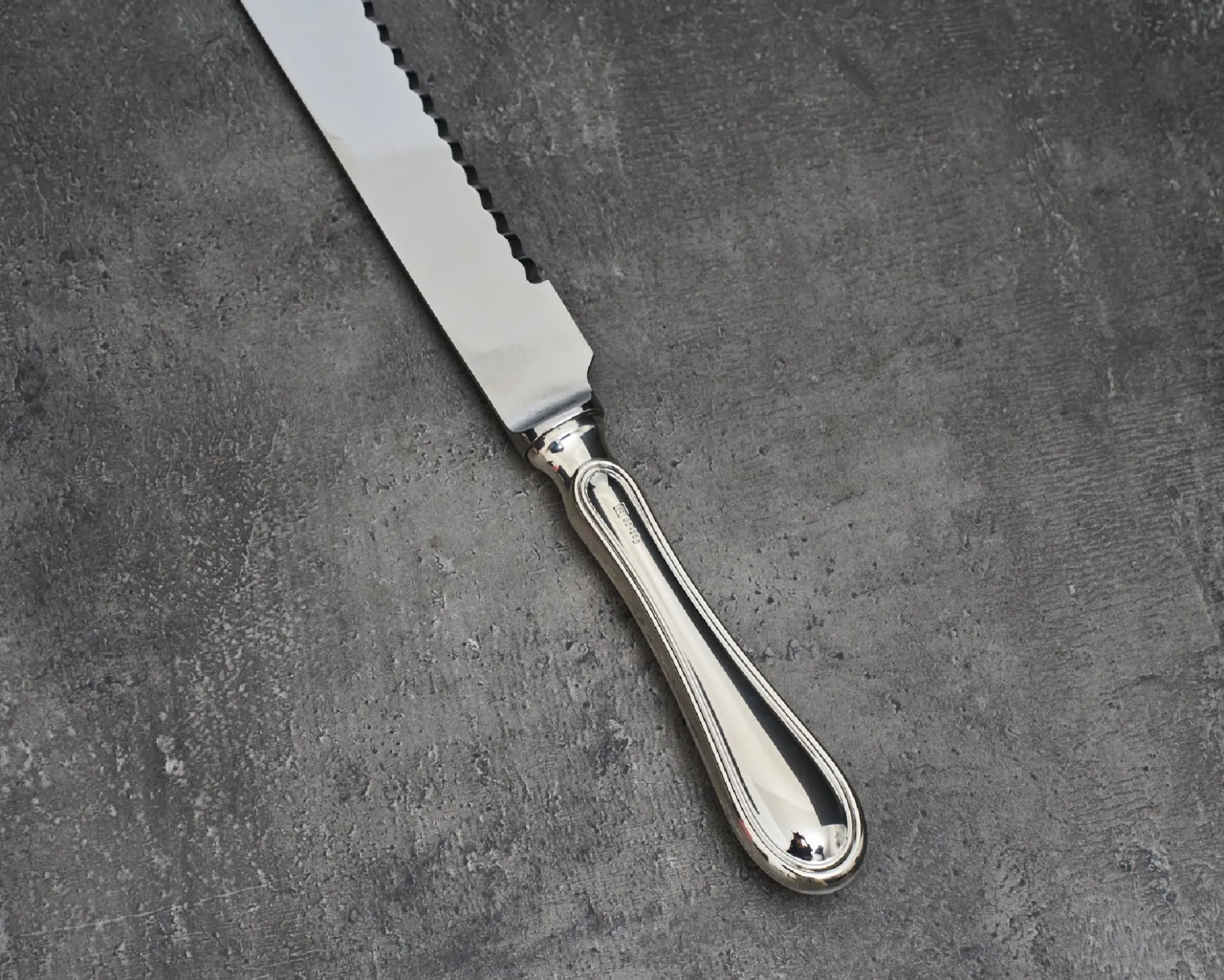 Coltello pane/panettone argento in stile inglese usato ricondizionato Zanolli vintage