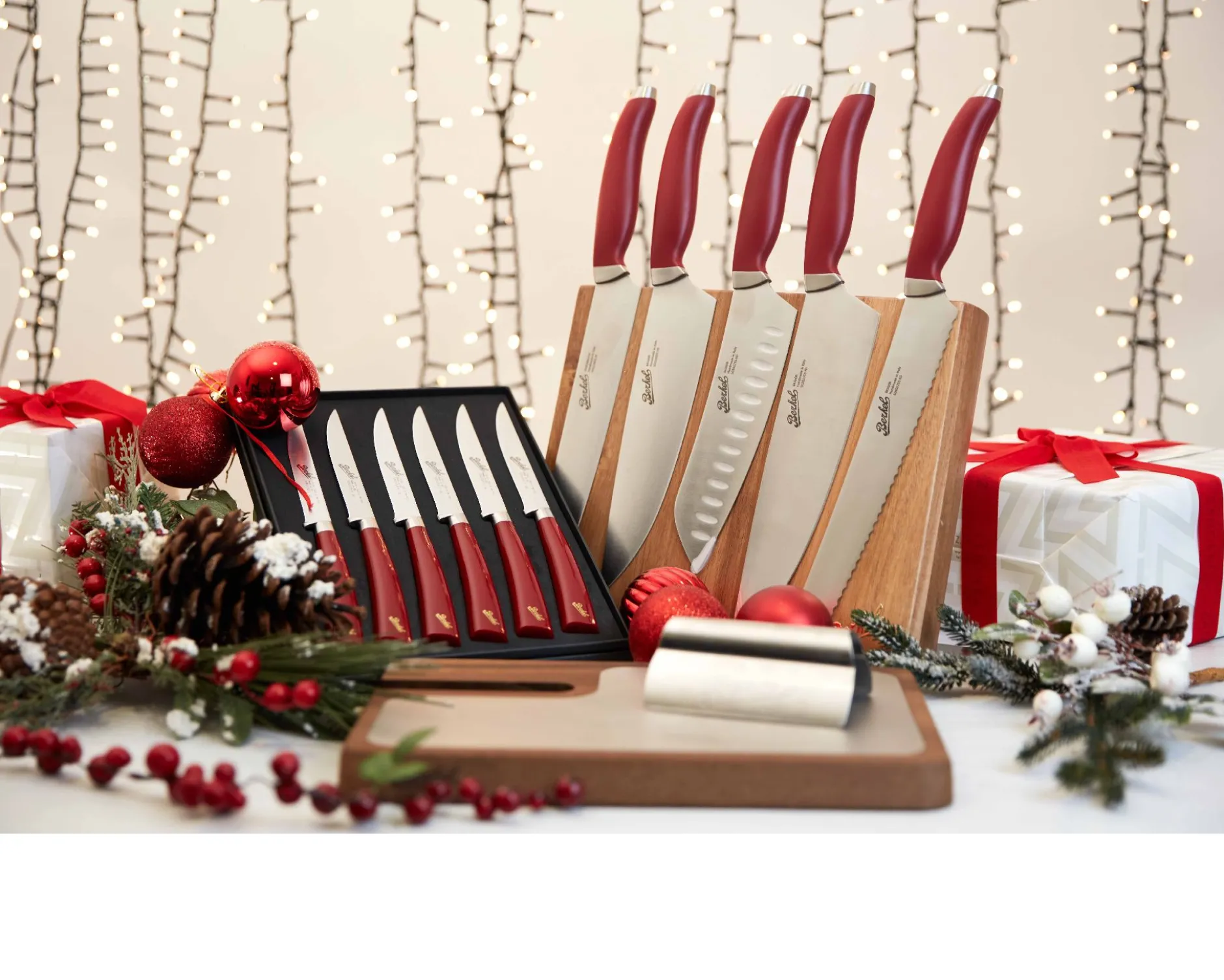 Coltello pane teknica acciaio con manico rosso Berkel