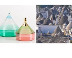 Contenitore da tavola trullo giallo e blu Kartell
