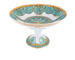 Coppa con piede la scala del palazzo porcellana verde Versace