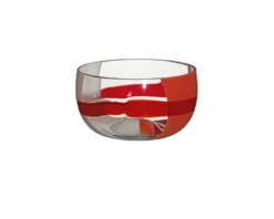 Coppetta mignon vetro di murano avorio arancio rosso Carlo moretti