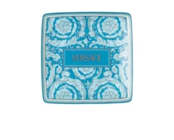 Coppetta quadra piana barocco teal porcellana Versace