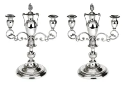 Coppia di candelabri argento genova (ita) 1824-1873 Selezione zanolli