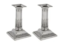 Coppia di candelieri argento sheffield (gb) fine xix secolo Selezione zanolli