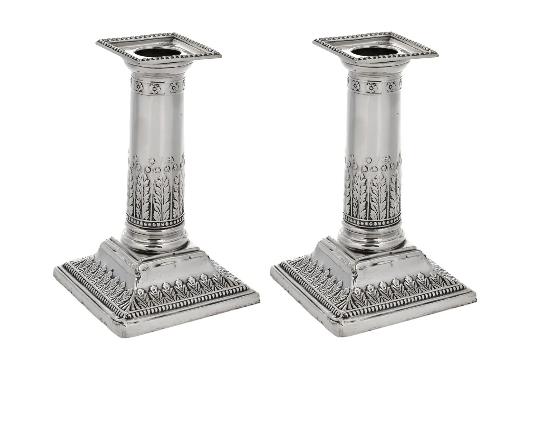 Coppia di candelieri argento sheffield (gb) fine xix secolo Selezione zanolli