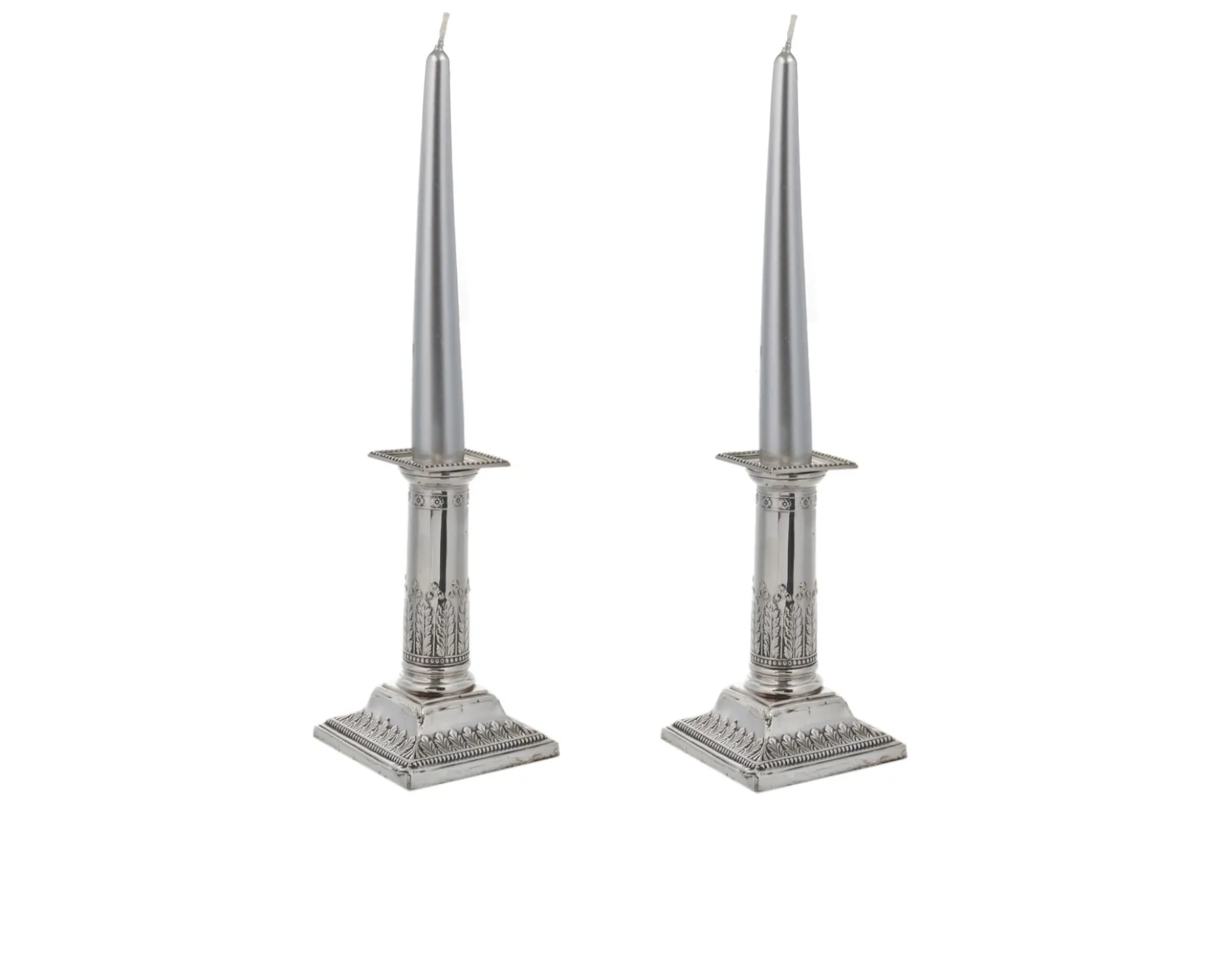 Coppia di candelieri argento sheffield (gb) fine xix secolo Selezione zanolli