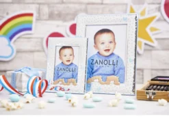 Cornice forever friends argento pvd orsetto celeste Selezione zanolli