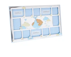Cornice forever friends argento pvd orsetto primo anno celeste Selezione zanolli