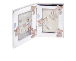 Cornice orsetti celesti argento pvd con kit per le impronte Selezione zanolli