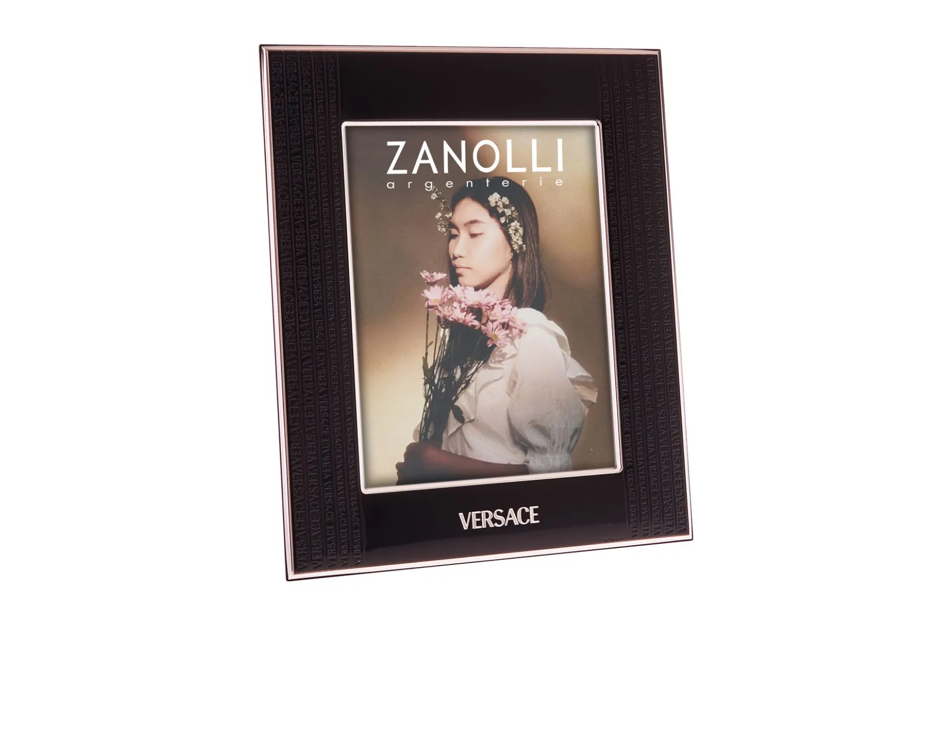 Cornice portafoto frames argento bilaminato nero Versace