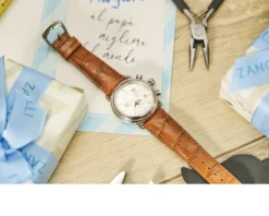 Cronografo acciaio con cinturino in pelle Aerowatch